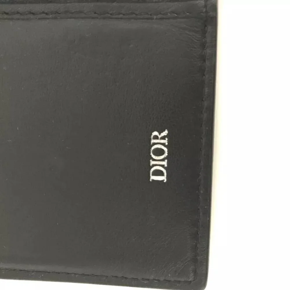 $1495 Authentic DIOR by CHRISTIAN DIOR Made in ITALY Unisex Black Leather Wallet
